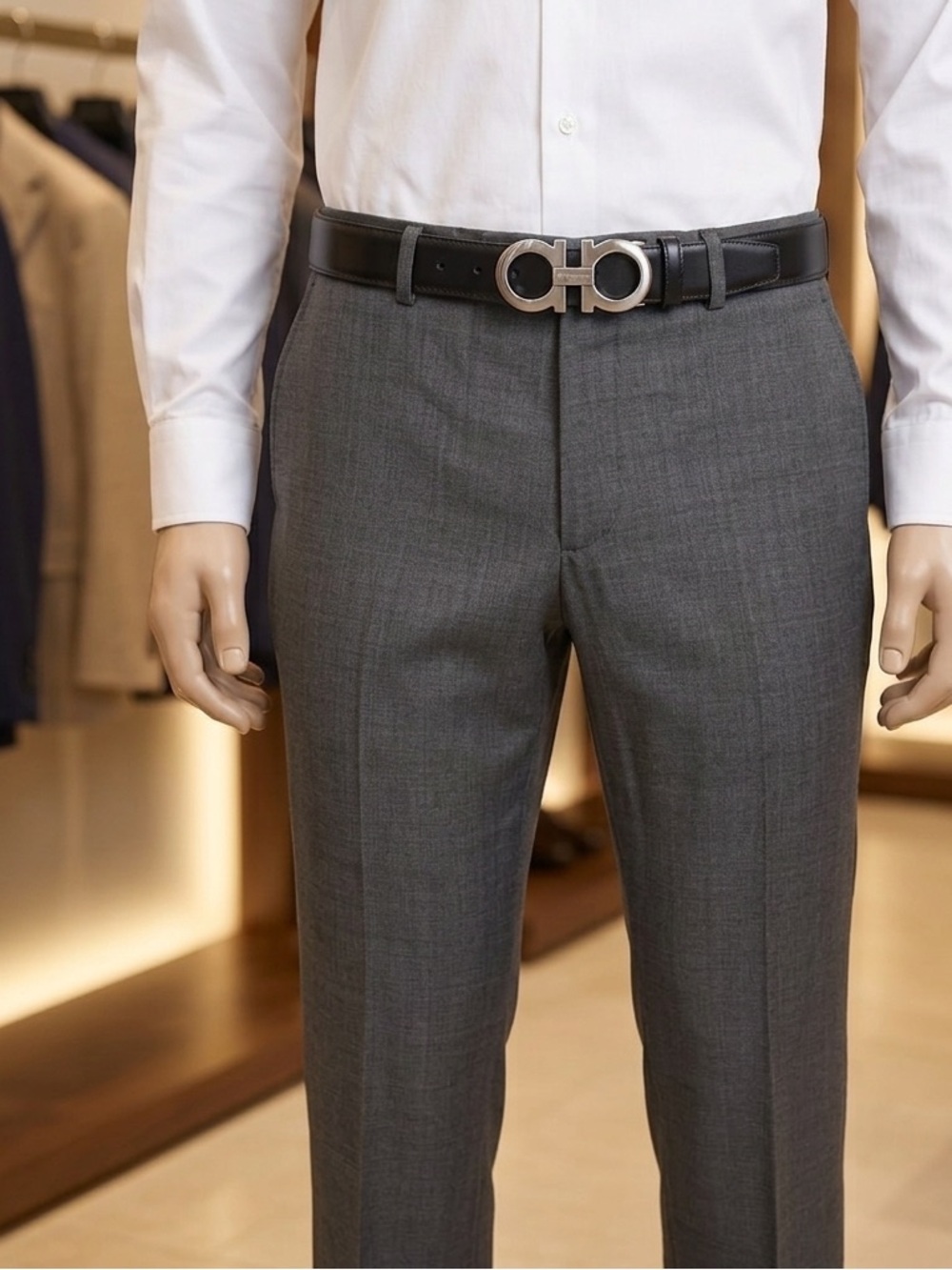 Saks Fifth Avenue Men's Tailored Dress Pants in gray size 38x32